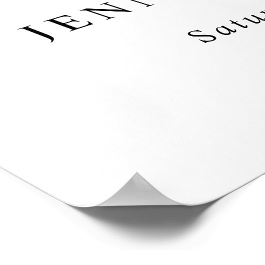 Poster Fête des mariées de script simple Black Modern (Coin)