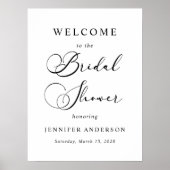 Poster Fête des mariées de script simple Black Modern (Devant)