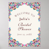 Poster Fête des mariées de style floral ivoire de luxe Wh (Devant)