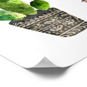 Poster Fête des mariées de succulents et de cactus à pots (Coin)