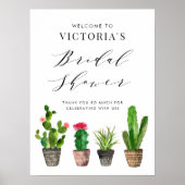 Poster Fête des mariées de succulents et de cactus à pots (Devant)