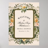 Poster Fête des mariées de thé Fleur Jaune Française Élég (Devant)