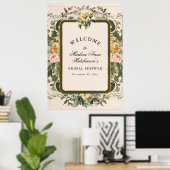 Poster Fête des mariées de thé Fleur Jaune Française Élég (Bureau à domicile)