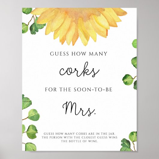 Poster Fête des mariées De Tournesol Devine Combien De Co (Devant)
