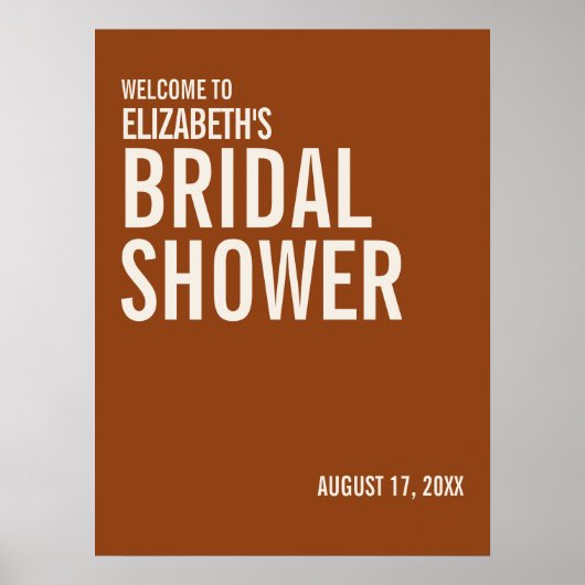 Poster Fête des mariées de typographie en terre cuite sim (Devant)