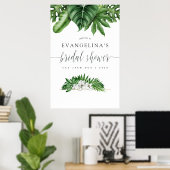 Poster Fête des mariées de verdure tropicale Bienvenue (Bureau à domicile)