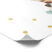 Poster Fête des mariées de voyage rose or Floral (Coin)