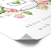 Poster Fête des mariées des signes florale doux à poitrin (Coin)