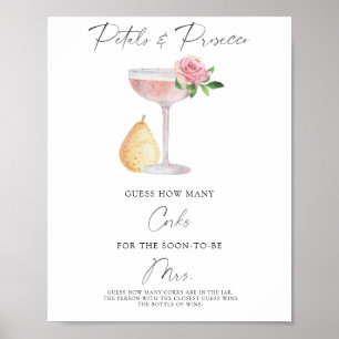 Poster Fête des mariées Devine combien de lièges