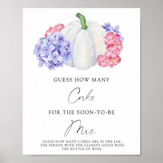 Poster Fête des mariées Devine combien de lièges (Devant)