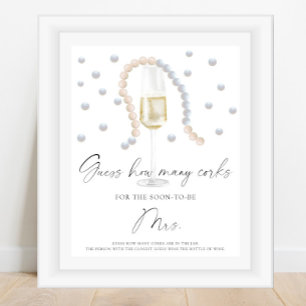 Poster Fête des mariées Devine combien de lièges