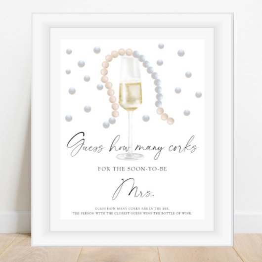 Poster Fête des mariées Devine combien de lièges