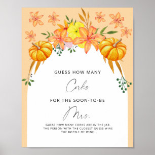 Poster Fête des mariées Devine combien de lièges