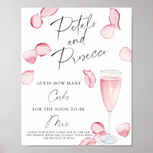 Poster Fête des mariées Devine combien de lièges (Devant)