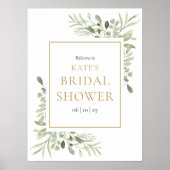 Poster Fête des mariées d'or Foliage verdoyante Bienvenue (Devant)