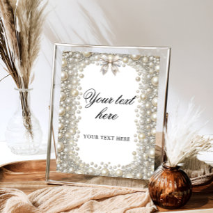 Poster Fête des mariées Elegant Diamants et Perles sur me