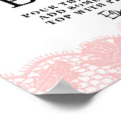 Poster Fête des mariées en dentelle rose Panneau de la ba (Coin)