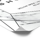 Poster Fête des mariées en marbre blanc et noir (Coin)