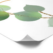 Poster Fête des mariées eucalyptus verdure bienvenue (Coin)