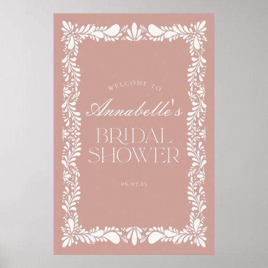 Poster Fête des mariées Fiesta en mosaïque rose Talavera  (Devant)