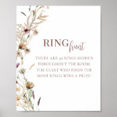 Poster Fête des mariées Fleur sauvage aquarelle Ring Chas (Devant)