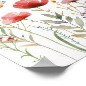 Poster Fête des mariées Fleur sauvage Boho Watercolor Bie (Coin)