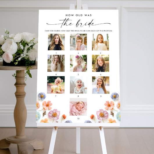 Poster Fête des mariées Fleur sauvage Pastel Pink Boho