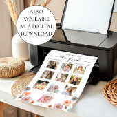 Poster Fête des mariées Fleur sauvage Pastel Pink Boho