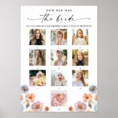 Poster Fête des mariées Fleur sauvage Pastel Pink Boho (Devant)