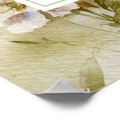 Poster Fête des mariées Fleur sauvage rustique (Coin)