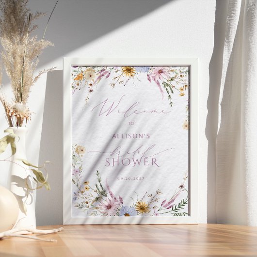 Poster Fête des mariées Fleur sauvage rustique