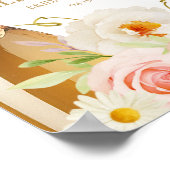 Poster Fête des mariées florale aquarelle Bienvenue (Coin)