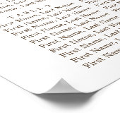 Poster Fête des mariées Florale Brûlée Orange Marron Sièg (Coin)