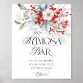 Poster Fête des mariées Florale d'hiver Mimosa Bar (Devant)