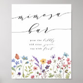 Poster Fête des mariées Florale du printemps Bar Mimosa (Devant)