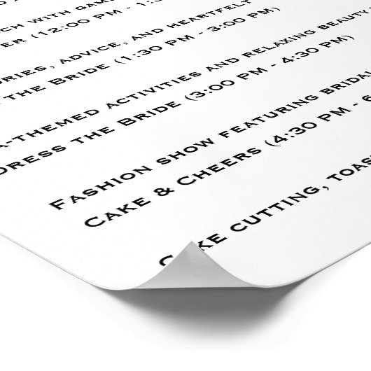 Poster Fête des mariées florale Itinéraire 🌸 plan (Coin)