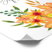 Poster Fête des mariées Florale Orange - Cartes & Cadeaux (Coin)