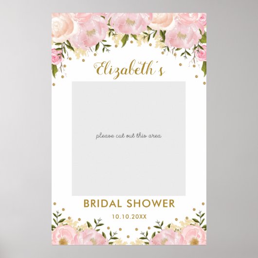Poster Fête des mariées Florale Rose or Prop (Devant)
