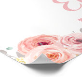 Poster Fête des mariées florale rose pâle Accueil (Coin)