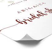 Poster Fête des mariées Florale Rustique Or Bienvenue (Coin)