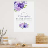 Poster Fête des mariées florale ultra violette (Cuisine)