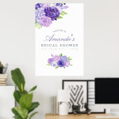 Poster Fête des mariées florale ultra violette (Bureau à domicile)