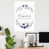 Poster Fête des mariées Florale Violet Dusty (Bureau à domicile)