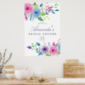 Poster Fête des mariées florale Violet Mix (Cuisine)