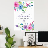 Poster Fête des mariées florale Violet Mix (Bureau à domicile)