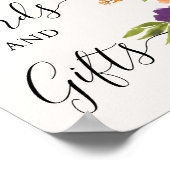 Poster Fête des mariées florale violet orange peinte à la (Coin)