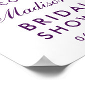 Poster Fête des mariées florale violet ultra violet (Coin)