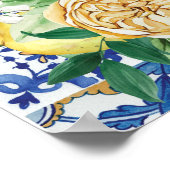 Poster Fête des mariées géométrique chic citron (Coin)