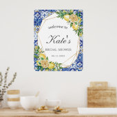 Poster Fête des mariées géométrique chic citron (Cuisine)