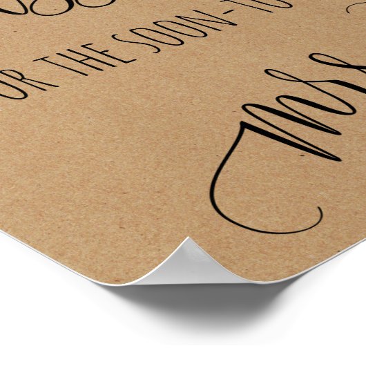 Poster Fête des mariées Jeu Devinez Combien De Baisers (Coin)